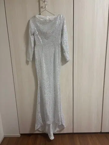 시착만 한 상품 실버 스팽글 웨딩 드레스