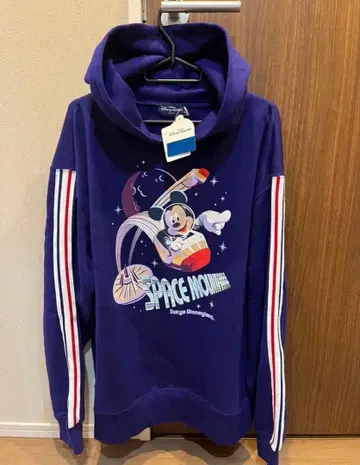택 포함 데드스탁 우주 테마 미키 도날드 후드티 L