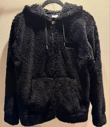 Champion 플리스 자켓 풀 집업 후드티 M 블랙 보아