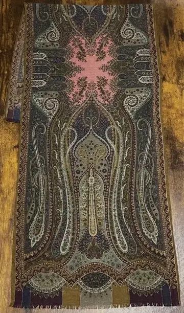 [ 촉감 좋음 새상품급 ] 에트로 캐시미어 실크 스카프 짙은 브라운 계열