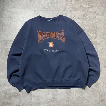 NFL BRONCOS 브코스 자수 로고 네이비 맨투맨 트레이닝복