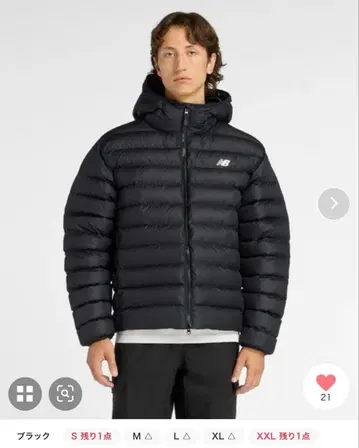 뉴발란스 후디드 퍼 패딩 자켓 라이트 다운