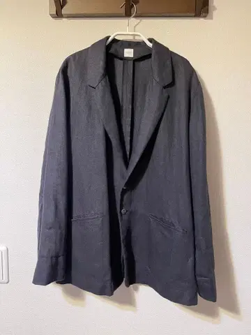 entwa 헤비 린넨 트윌 블랙 테일러드 자켓