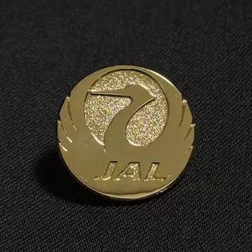 JAL 일본항공 학 문양 핀 배지 골드 컬러
