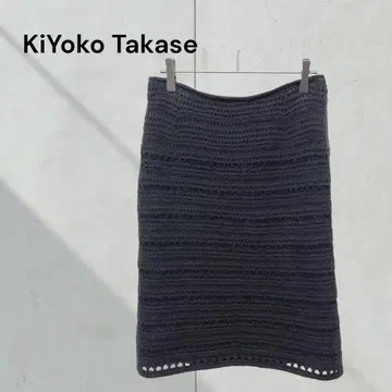K.T 키요코 타카세 크로 셰 뜨개질풍 니트 스커트 구제 의류