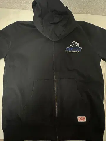 XLARGE 블랙 후드 부착 집업