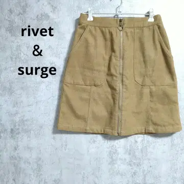 리벳앤서지 사다리꼴 스커트 미니 기장 집업 펠트 원단 귀여운