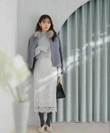 프로포션 바디 드레싱 2Way 퍼 카라 부착 숏코트 S