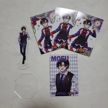 컬러풀 피치 모후쿤 아크릴 스탠드 트레이딩 카드 5종 세트