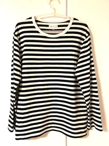 아네스 베 보더 무늬 긴팔 티셔츠