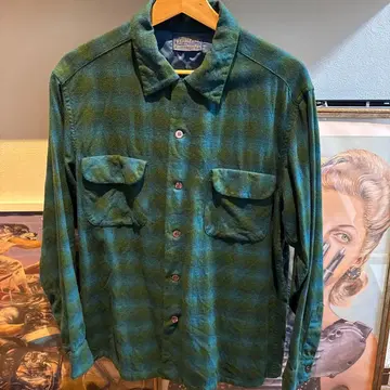 USA 50s PENDLETON 보드 셔츠 옴브레 L 사이즈