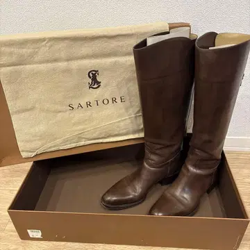 SARTORE 브라운 롱 부츠 36 사이즈 23cm