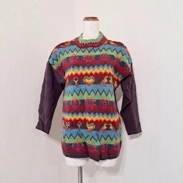 베네통 [ 46 ] 울 100% 컬러풀 니트