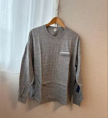 캡틴 선샤인 그레이 긴팔 티셔츠 가슴 포켓 부착