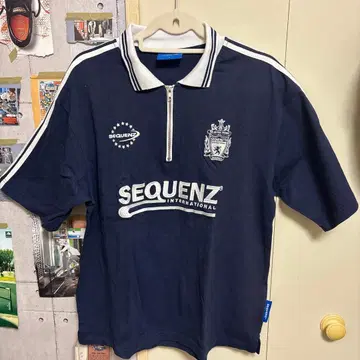 SEQUENZ 네이비 피케 셔츠 L