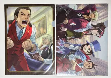 미개봉 새상품 역전재판4 클리어 파일 2장 세트 역전재판 15주년