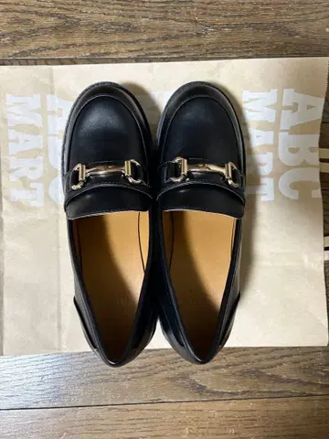 블랙 가죽 로퍼 플랫폼 힐