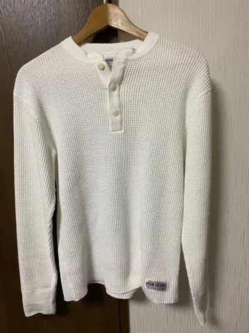 IRON HEART 헨리넥 셔츠 S 화이트