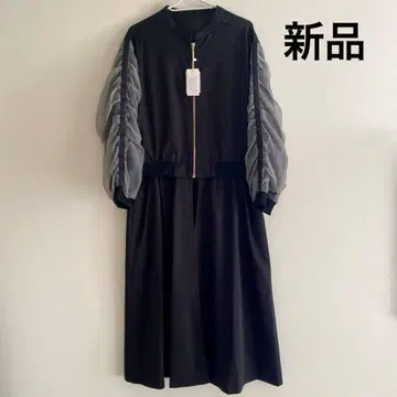 미사용 새상품 블루종 무릎 기장 아우터 블랙 프리 사이즈 셀렉샵 2웨이