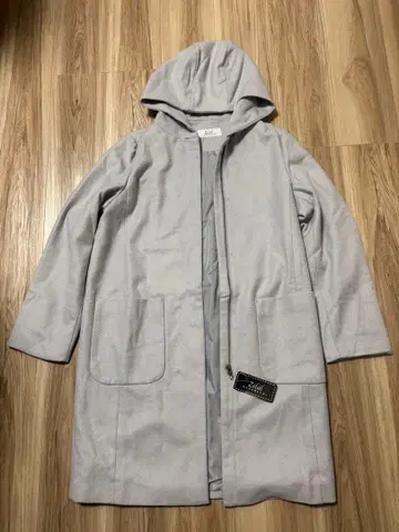 모토마치 제랄 Zelal 후드 부착 그레이 롱 코트 13AR