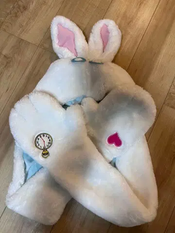 디즈니 머플러 캡 화이트 토끼