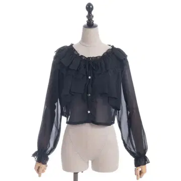 axesfemme 오프숄더 쉬폰 블라우스 블랙 M 사이즈 미사용 새상품