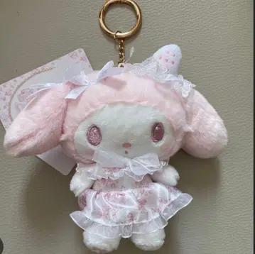 마이멜로디 화이트 딸기 티타임 키링