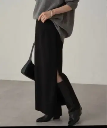 라운지 드레스 분또 ZIP 타이트 스커트 블랙