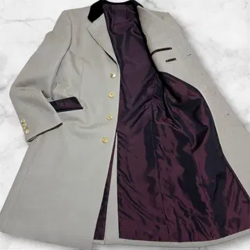 미사용급 [압도적인 고급스러움] 남성용 롱 코트 벨로아 히요쿠 포멀 40