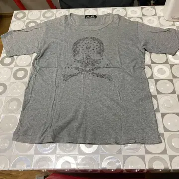 BEAMS 빔즈 스컬 디자인 T셔츠 그레이 L 사이즈