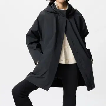 UNIQLO 블록 테크 하프 코트 블랙 온라인 한정판 사이즈 XXL