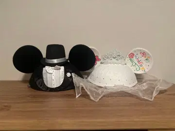 미키 미니 웨딩 이어햇