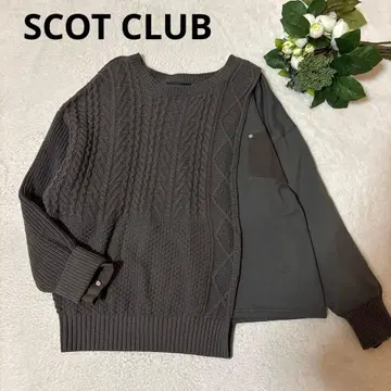 스콧 클럽 SCOT CLUB 니트 스웨터 긴팔 카키 그린