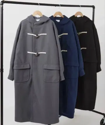 미사용 새상품 BONLECILL 오버 롱 더플 코트 차콜 본르씰