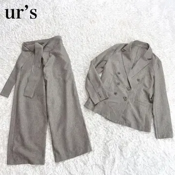 유어스 더블 브레스트 린넨 라이크 팬츠 수트 셋업 최근 모델