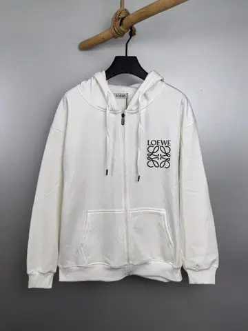 로고 프린트 화이트 후드티 M