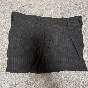 무지 고품질 스트레치 기모 턱 와이드 팬츠 블랙 스트라이프 M 사이즈