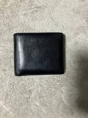 블랙 가죽 접이식 지갑