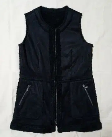 [택 포함 새상품] marche deux 블랙 보아 베스트