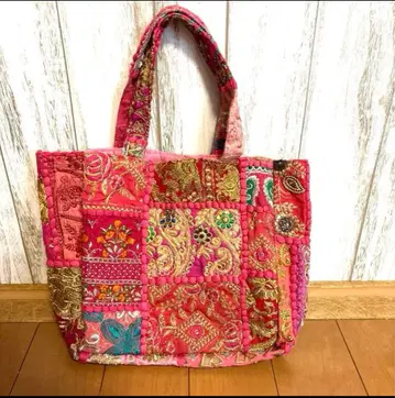 자리카바 디어 자수 패치워크 토트