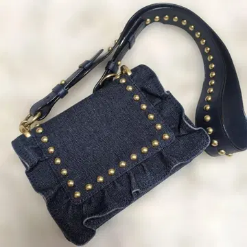 케이트 스페이드 데님 숄더백 스터드 화이트 락 로드 재머