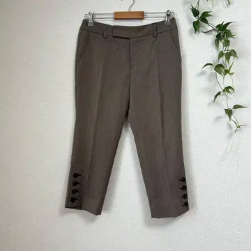 양품 23구 크롭 팬츠 40 L 브라운 버튼 앵클 기장 온워드 카시야마