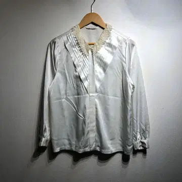 꽃 블라우스 요시무라 아이보리 긴팔 블라우스