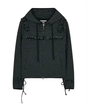 TYPESERVICE 러플 스트라이프 집 후디