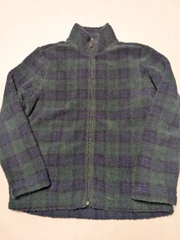 Kent 켄트 체크 무늬 보아 플리스 자켓 풀 집업