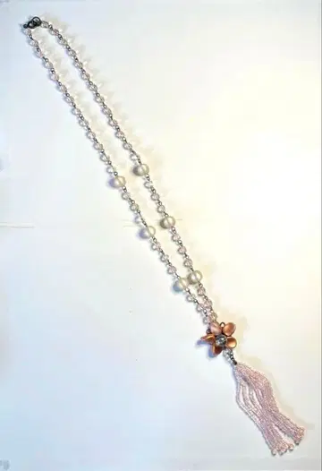 꽃 모티브 목걸이 태슬 포함
