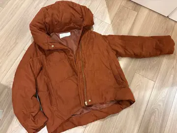 아바하우스 브라운 후드 부착 다운 자켓