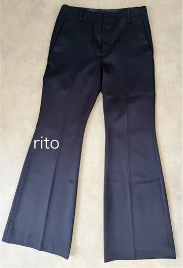 [ rito structure ] 다크 네이비 울 플레어 팬츠