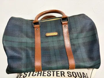 체크 무늬 보스턴 백