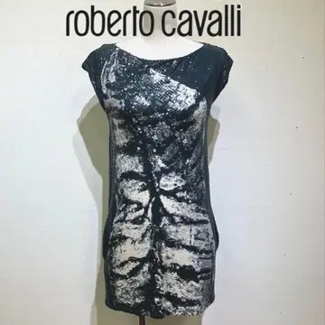 roberto cavalli 스팽글 슬리브리스 원피스 이탈리아제